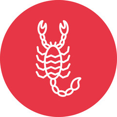 Scorpion line circle icon
