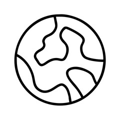 earth icon, nature vector icon, environment vector icon - black outline icon of earth symbolizing nature, environment, and seasonal in simple design.