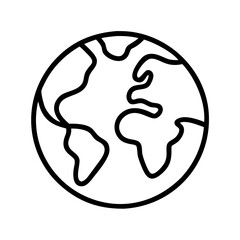 earth icon, nature vector icon, environment vector icon - black outline icon of earth symbolizing nature, environment, and seasonal in simple design.