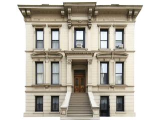 a building with stairs leading to the front