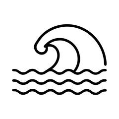 oceanwave icon, nature vector icon, environment vector icon - black outline icon of oceanwave symbolizing nature, environment, and seasonal in simple design.