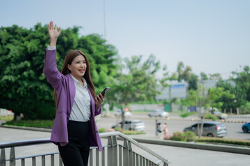 Businesswoman in the city center