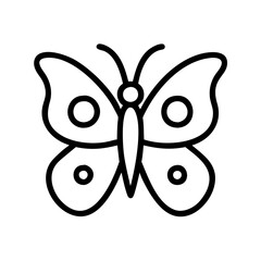 butterfly icon, nature vector icon, environment vector icon - black outline icon of butterfly symbolizing nature, environment, and seasonal in simple design.