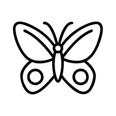 butterfly icon, nature vector icon, environment vector icon - black outline icon of butterfly symbolizing nature, environment, and seasonal in simple design.