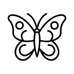 butterfly icon, nature vector icon, environment vector icon - black outline icon of butterfly symbolizing nature, environment, and seasonal in simple design.