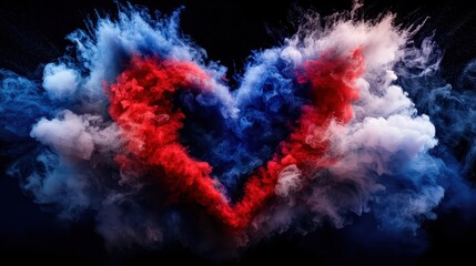 A heart made of smoke and fire