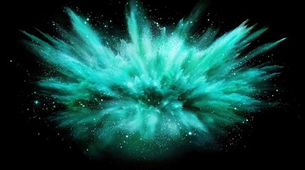 Fototapeta premium A green explosion of powdery dust