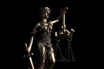 Obraz premium statue of god Themis Lady Justice is used as symbol of justice within law firm to demonstrate truthfulness of facts