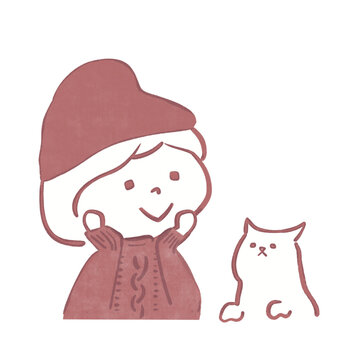 猫と女の子