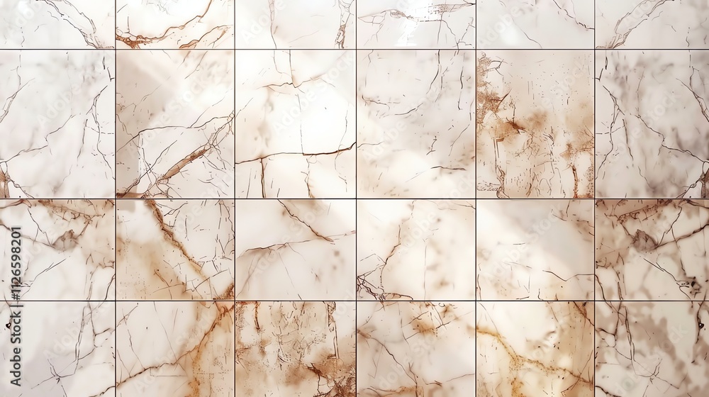 Poster close up of a tiled wall with a marble pattern.