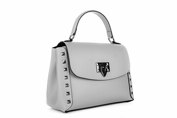 Bag clutch isolated on white fashion leather