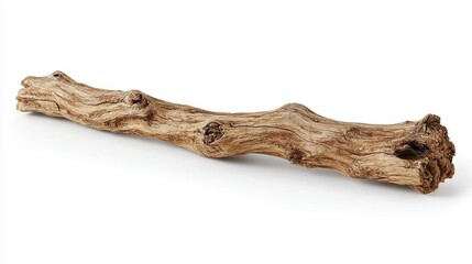 Fototapeta premium A piece of weathered driftwood with smooth curves and a natural finish, lying flat on a neutral backdrop. --chaos 100 --ar 16:9 --stylize 750 --v 6.1 Job ID: 66795ac6-78a4-4509-932d-51b225633631