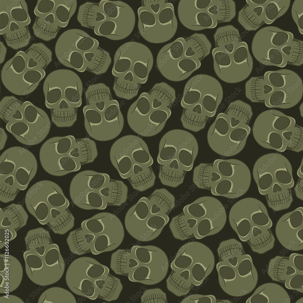 Poster seamless pattern with color illustration skull. vector background.