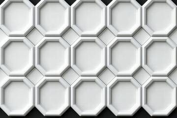 Fototapeta premium Abstract White Octagonal Pattern Wall Texture