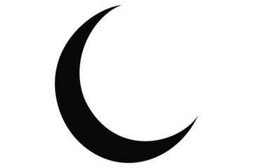 Moon crescent icon. Moon icon.  Moon silhouette vector illustration


