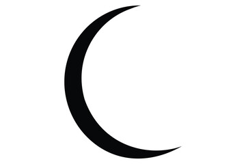 Moon crescent icon. Moon icon.  Moon silhouette vector illustration

