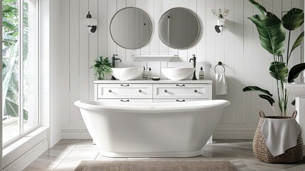 A elegant bathroom storage cabinet, isolated on a white background