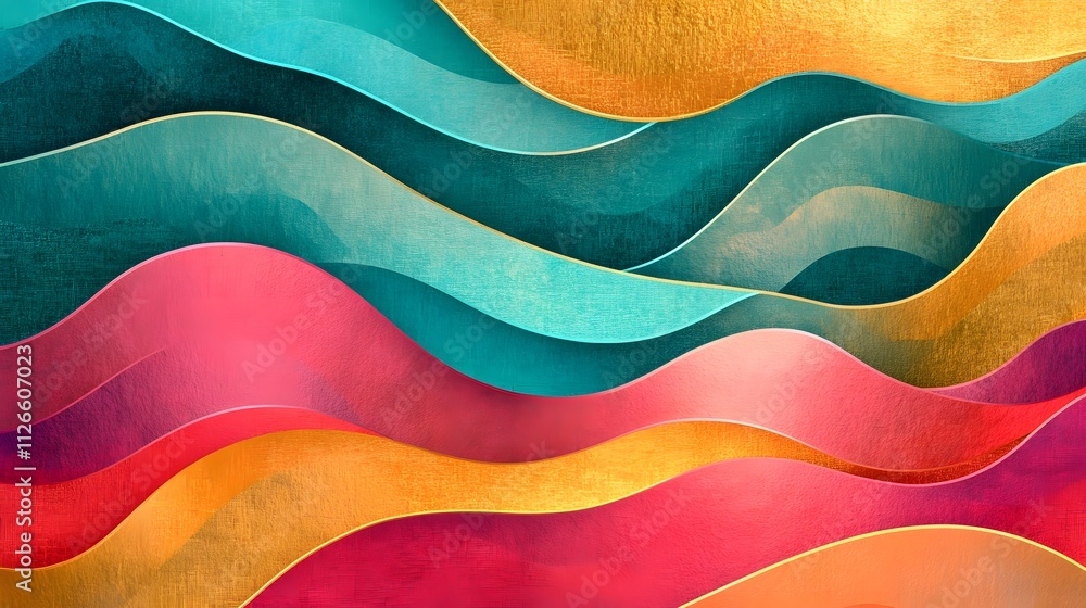 Poster abstract colorful waves design artistic pattern