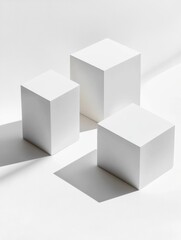 Minimalist White Cubes with Shadow