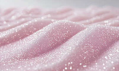 Fototapeta premium Sparkling pink glitter fabric texture background. Perfect for elegant designs, adding shimmer and glamour to your projects.
