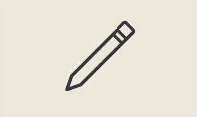 Fototapeta premium Artistic perspective minimalist pencil icon in digital creative space