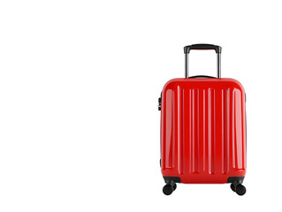a red suitcase with wheels