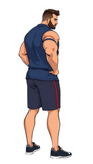 Fototapeta premium Athletic Man in Sports Shirt ilsolated png