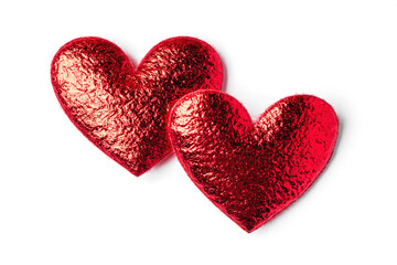 Heart-shaped decorations isolated on a white background. A design element for Valentine's Day