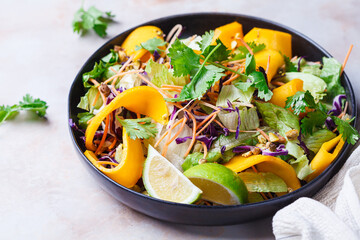 Vietnamese mango salad with nuts and vegetables.