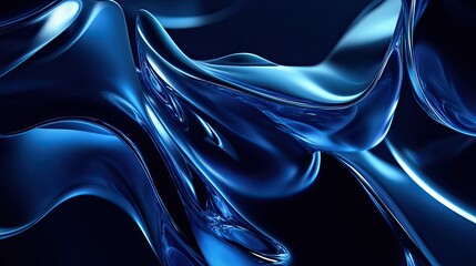 Abstract Blue Liquid Metal Background