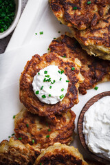 Hanukkah latkes - Jewish potato pancakes.