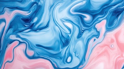 Fototapeta premium Abstract Blue Pink Fluid Marble Texture
