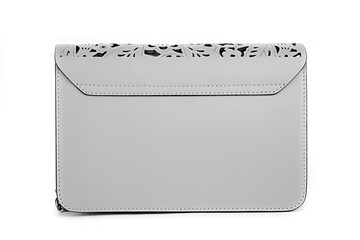 Bag clutch isolated on white fashion leather