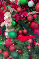 Christmas decorations on the Christmas tree close-up