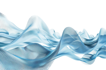 Bold Futuristic 3D Wave for Interactive and Immersive Media Isolated on Transparent Background