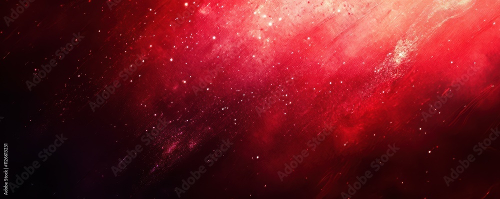 Poster red glitter background, shiny and textured surface with soft light reflections, perfect for creating