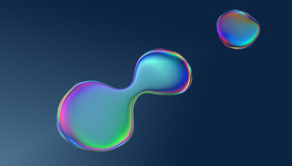 ブルー系の背景にキラキラした歪んだ円　背景素材　グラフィック素材