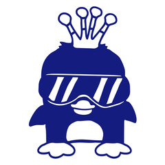 Crown Penguin King Queen Prince Princess Little Design Lover Art Vector Illustration Card T-Shirt Poster Sticker Graphic Print Decorative Drawing Isolated Logo Decoration Symbol Creative Cool Style
