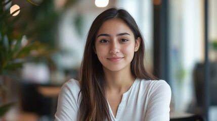Fototapeta premium young business meeting office portrait woman businesswoman startup creative start up student education training leader career brainstorming hispanic latina school university