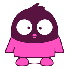 Cute Penguin in a Shirt Fun Baby Child Toddler Shy Design Lover Art Vector Illustration Card T-Shirt Poster Sticker Graphic Print Decorative Drawing Isolated Logo Decoration Symbol Creative Cool Style