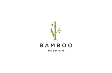 Bamboo logo icon design template flat vector