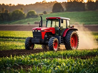Fototapeta premium tractor in field