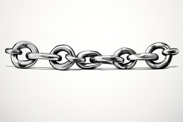 Obraz premium Metal chain isolated on white background, top view 