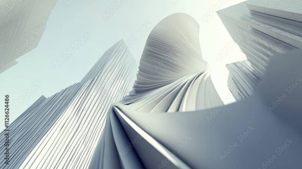 Poster ethereal architectural geometry: a captivating interplay of light and shadow