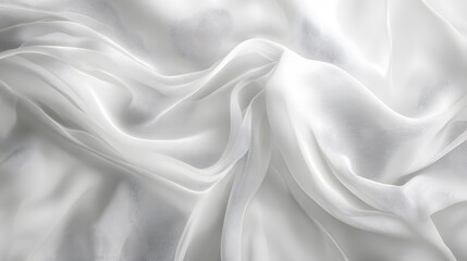 Obraz premium Elegant Draped White Fabric Soft Texture