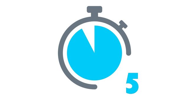 Stopwatch Countdown video in multi color.  Circle countdown timer. One minute animation. a timer ticking from 60 sec to 0 on a white background. Loop real-time motion graphic