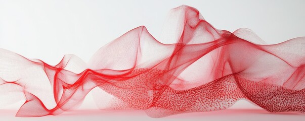 Transparent red multilayer cloth background,