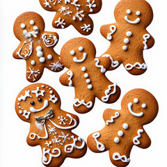 Illustration of gingerbread doll-shaped gingerbread cookies