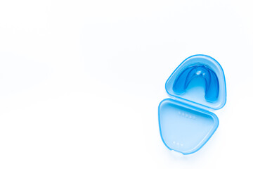 Dental mouth guards for teeth to correct bite, top view