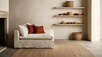 Cozy living room setup modern home interior design minimalist style natural light comfort and aesthetics